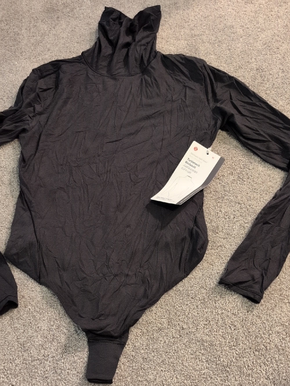 Lululemon Black Lightweight Long-Sleeve Turtleneck Bodysuit